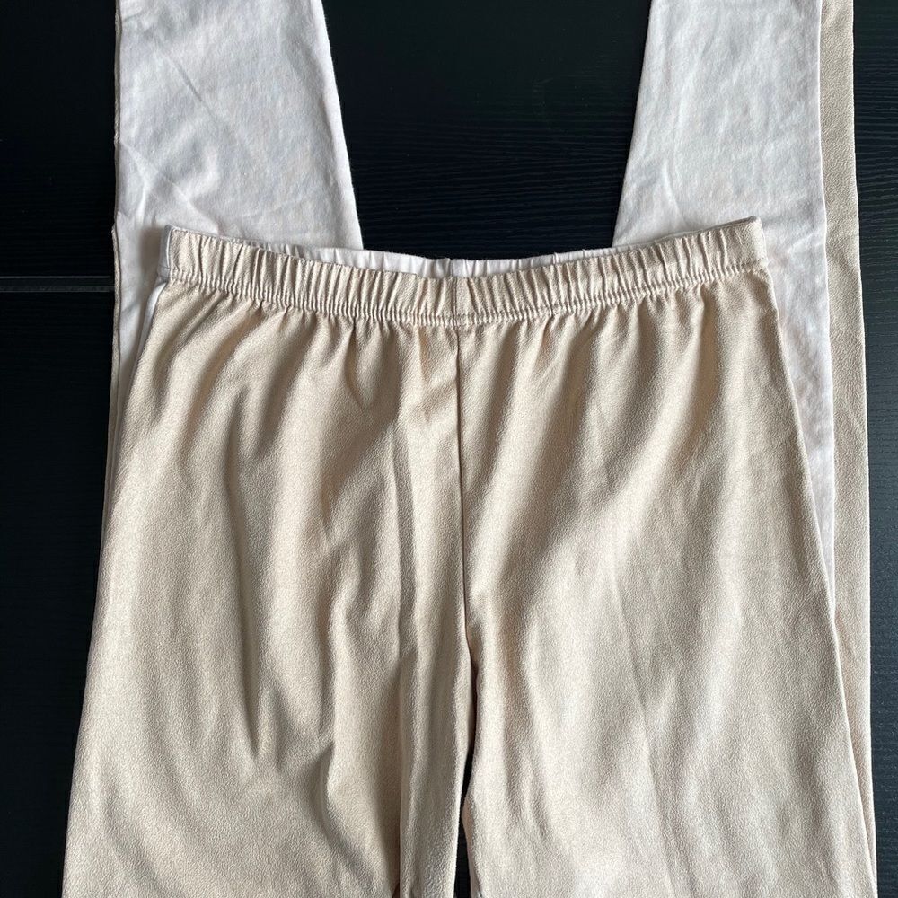 Two tone faux suede leggings, M/L